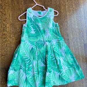 Janie and Jack Green Leaf Pattern Dress